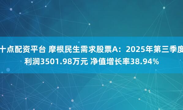 十点配资平台 摩根民生需求股票A：2025年第三季度利润3501.98万元 净值增长率38.94%
