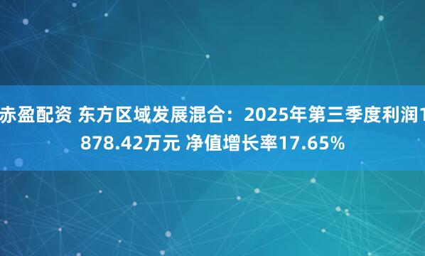 赤盈配资 东方区域发展混合：2025年第三季度利润1878.42万元 净值增长率17.65%