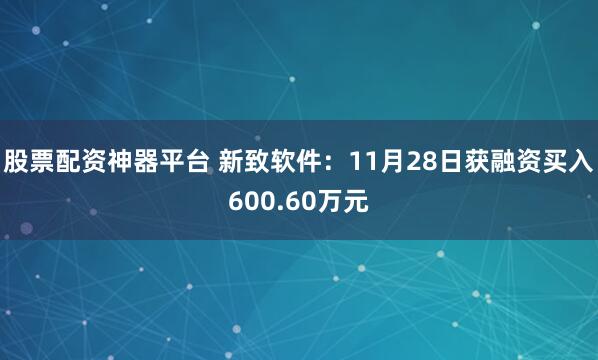 股票配资神器平台 新致软件：11月28日获融资买入600.60万元